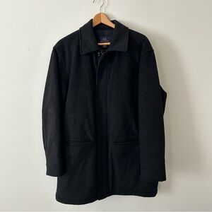 Brooks Brothers 346 Wool Blend Field Coat Dark Gray Black Sz M